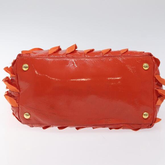 PRADA Hand Bag Nylon Orange Gold - Picture 9 of 12